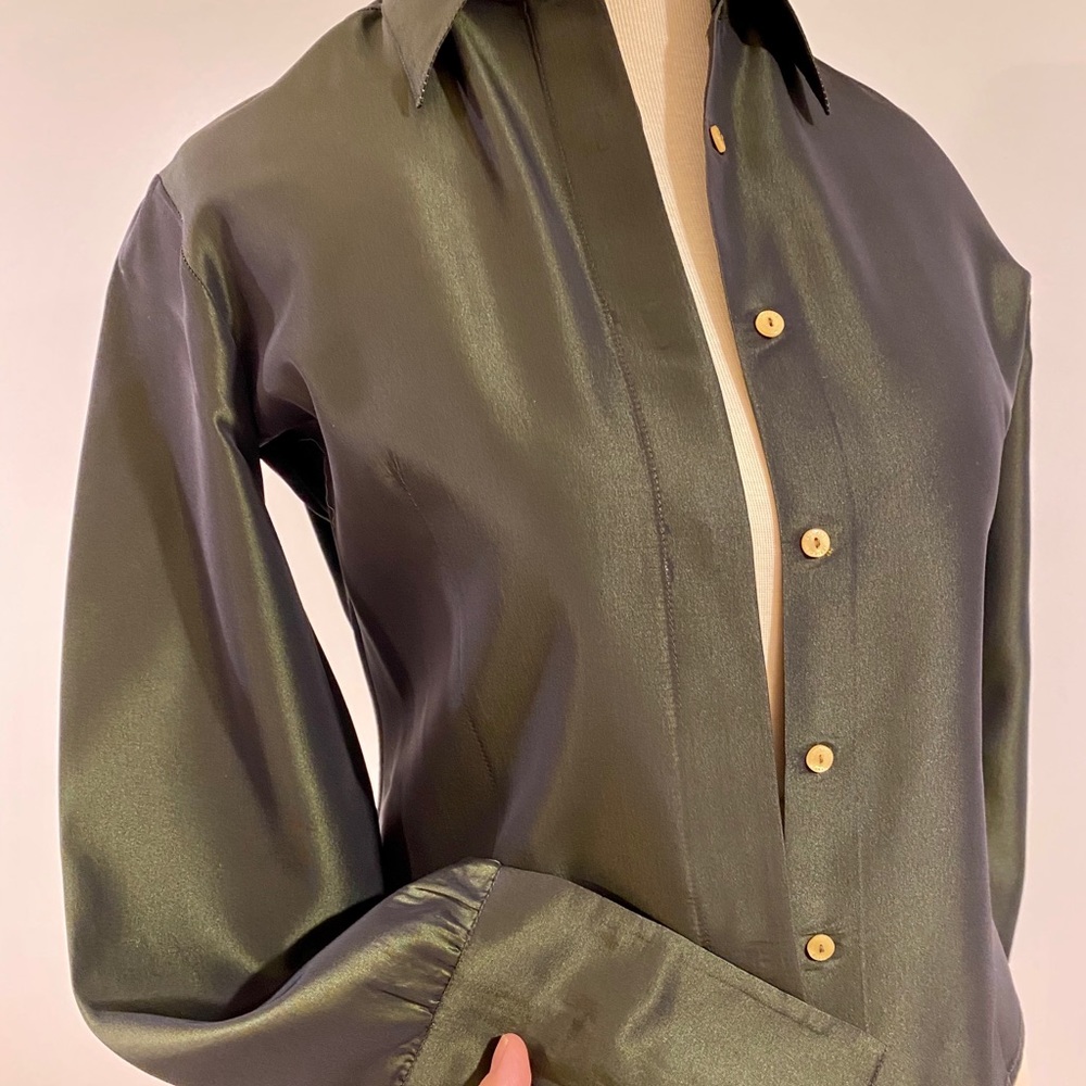 Versace Classic V2 Silky Olive Blouse